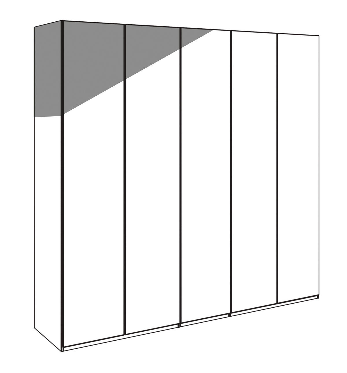 FALTTÜRENSCHRANK 300/236/58 cm 6-türig Weiß  - Chromfarben/Weiß, KONVENTIONELL, Glas/Holzwerkstoff (300/236/58cm) - Dieter Knoll