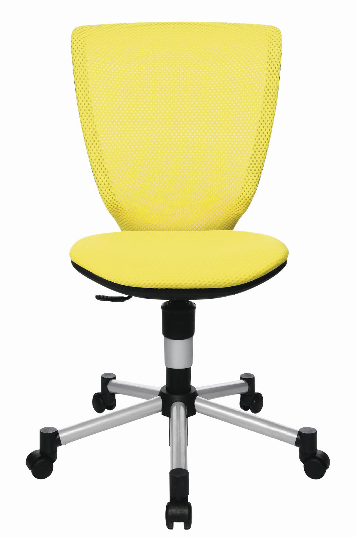 JUGENDDREHSTUHL  in Netzbespannung Gelb, Schwarz, Silberfarben  - Gelb/Silberfarben, Design, Kunststoff/Textil (44/84-98/40cm)