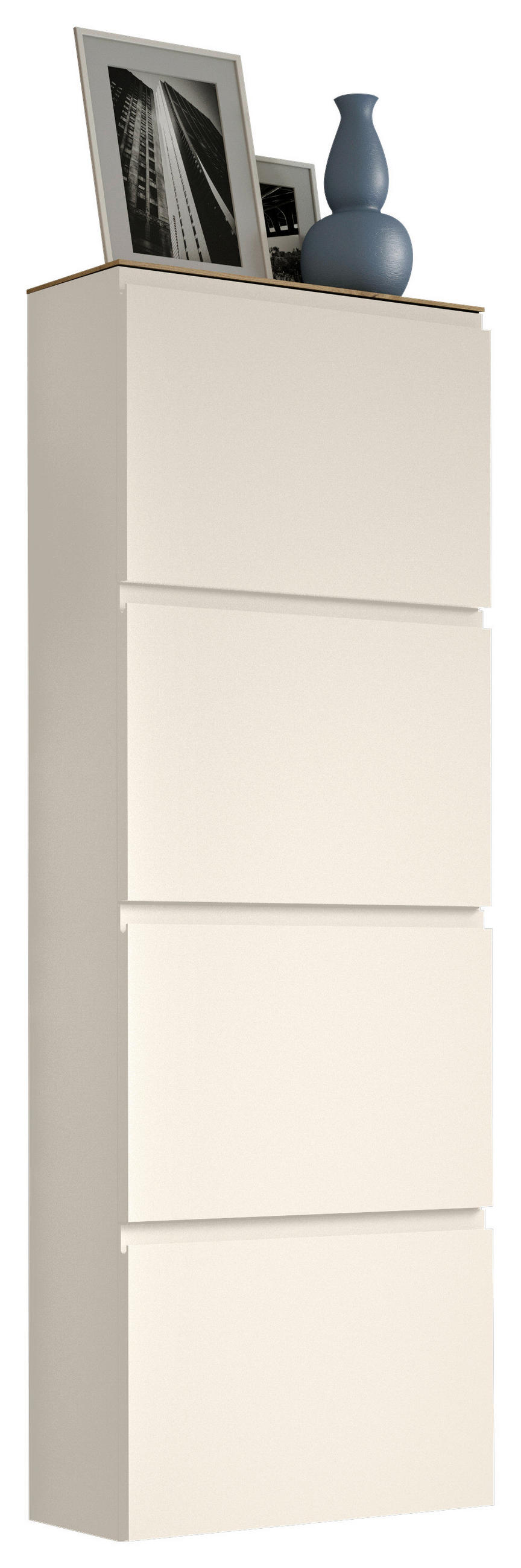 SCHUHKIPPER Gardasee in 60/162/22 cm - Eichefarben/Anthrazit, Design, Holzwerkstoff (60/162/22cm) - Moderano