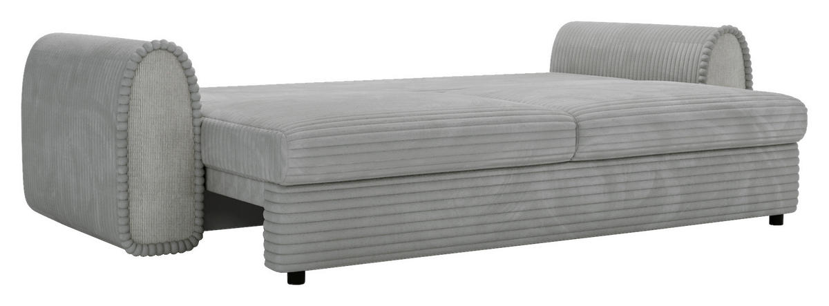 SCHLAFSOFA in Cord, Feincord Hellgrau  - Hellgrau/Schwarz, Konventionell, Kunststoff/Textil (240/83/116cm) - Carryhome