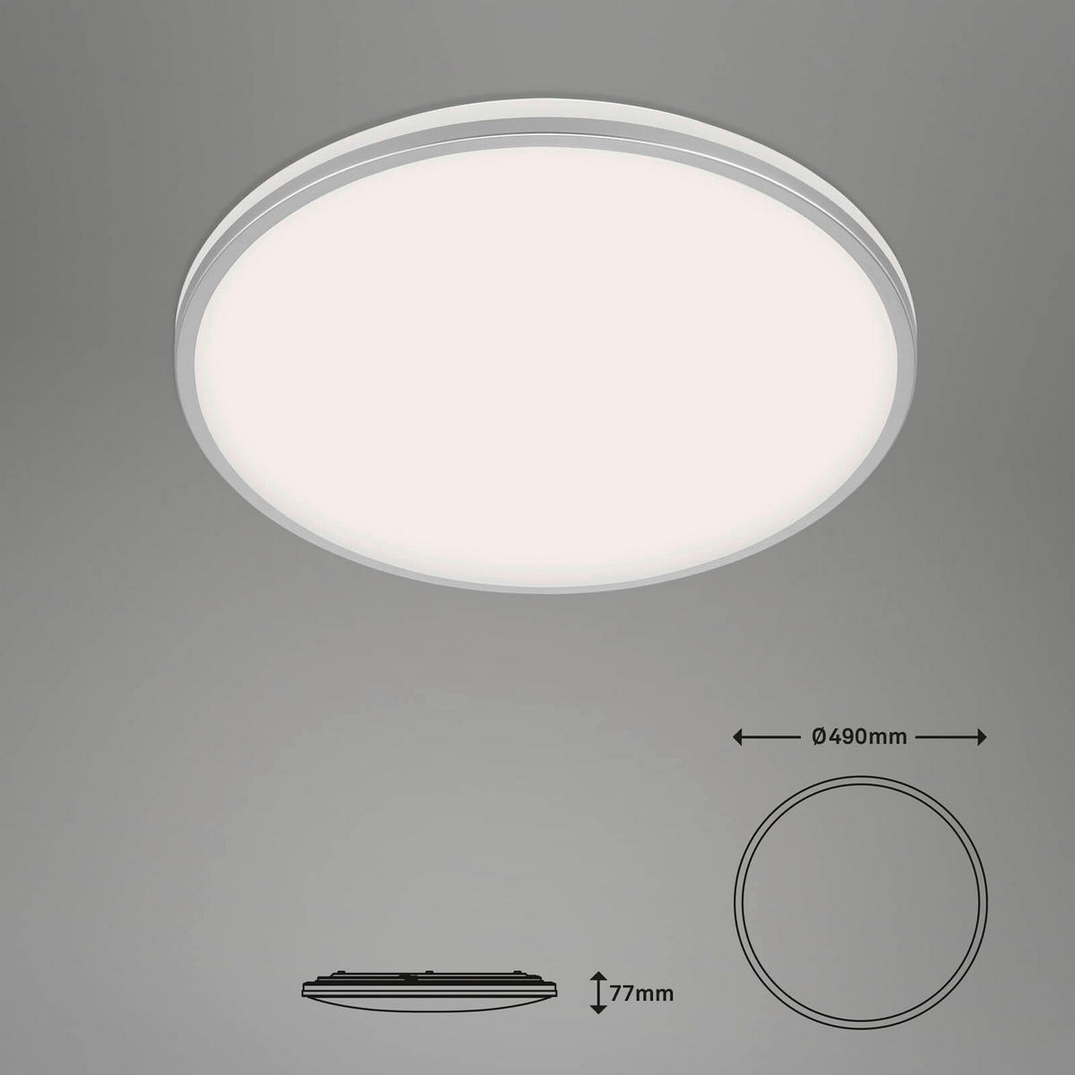 LED PLAFONJERA  - boja hroma, Osnovno, metal/plastika (49/7,7cm)