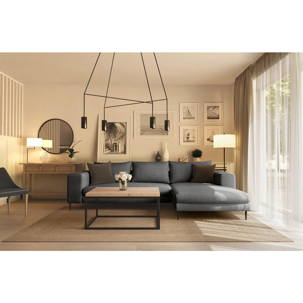 Thumbnail - Trendmanufaktur Eckschlafsofa Aurora, Dunkelgrau, Textil, 4-Sitzer, Füllung: Schaumstoff, Silikon, 295x170 cm, seitenver...