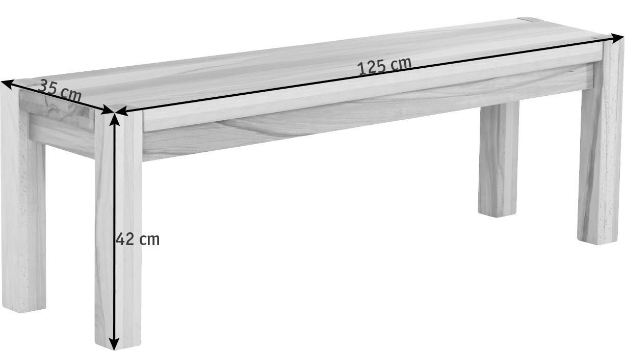 SITZBANK 125/42/35 cm Buchefarben Kernbuche massiv  - Buchefarben, KONVENTIONELL, Holz (125/42/35cm) - Livetastic