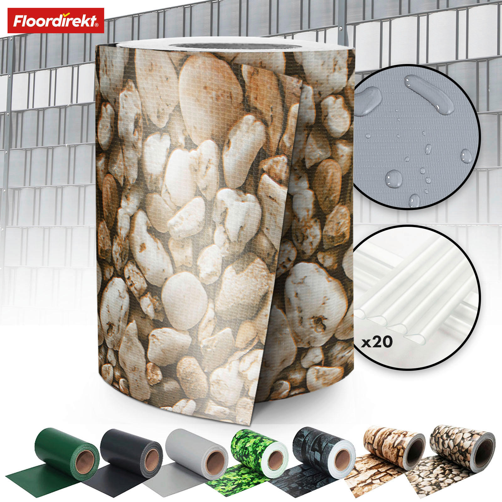 Floordirekt Sichtschutz PVC-Sichtschutzstreifen Greige, Beigebraun 19x3500 cm