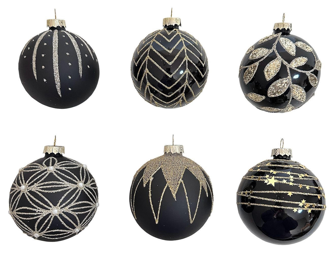 KUGLICA ZA BOR - crna, Lifestyle, staklo/metal (8cm) - X-Mas