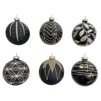 KUGLICA ZA BOR - crna, Lifestyle, staklo/metal (8cm) - X-Mas