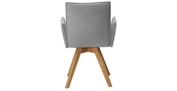 ARMLEHNSTUHL in Lederlook - Eichefarben/Hellgrau, KONVENTIONELL, Holz/Textil (60/91/61cm) - Moderano