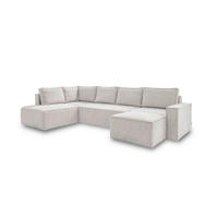 SJEDEĆA GARNITURA tekstil  bež   - bijela/siva, Design, tekstil/plastika (194/322/156cm) - MID.YOU