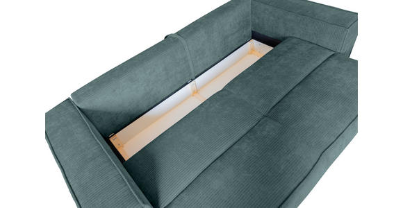 BIGSOFA in Flachgewebe Blau  - Chromfarben/Blau, KONVENTIONELL, Textil/Metall (256/68/122cm) - Carryhome