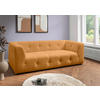 2,5-SITZER in Mikrofaser Goldfarben  - Goldfarben/Schwarz, Design, Kunststoff/Textil (218/72/95cm) - Livetastic
