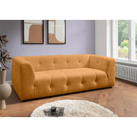 2,5-SITZER in Mikrofaser Goldfarben  - Goldfarben/Schwarz, Design, Kunststoff/Textil (218/72/95cm) - Livetastic