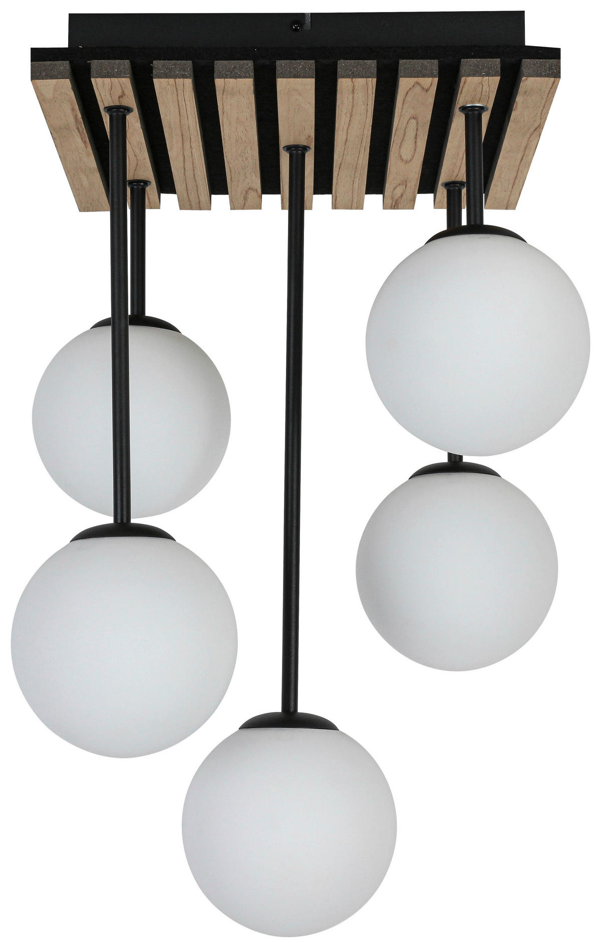 HÄNGELEUCHTE 38/39/59 cm   - Eichefarben/Schwarz, Trend, Glas/Holzwerkstoff (38/39/59cm) - Collet's Monde