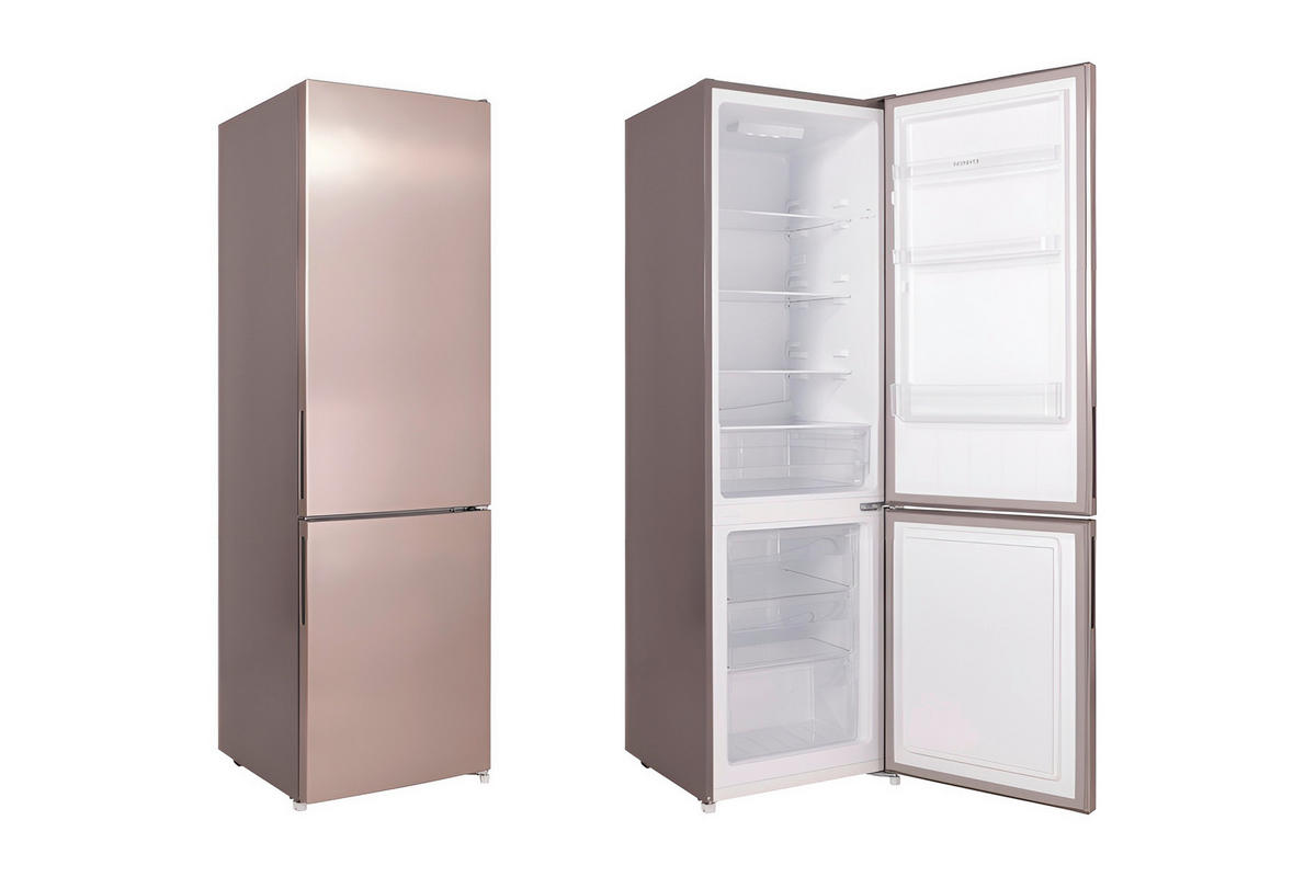KYL-/FRYSKOMBINATION KG176IX-37  - stålfärgad, Basics, metall/glas (54/176/55cm) - Respekta