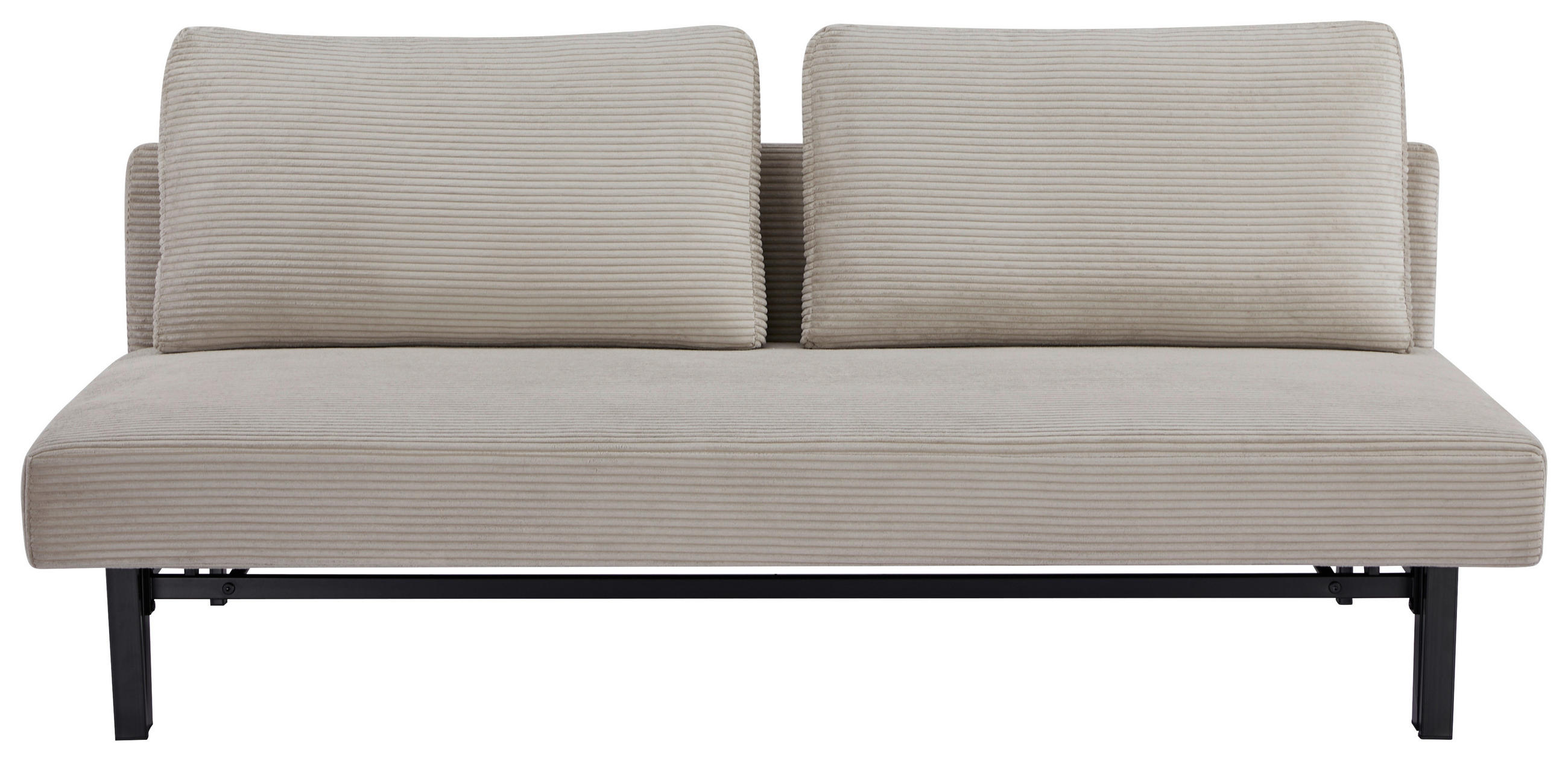 SCHLAFSOFA Cord Beige  - Beige/Schwarz, Design, Textil/Metall (191/92/99cm) - Carryhome