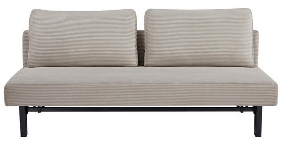 SCHLAFSOFA Cord Beige  - Beige/Schwarz, Design, Textil/Metall (191/92/99cm) - Carryhome