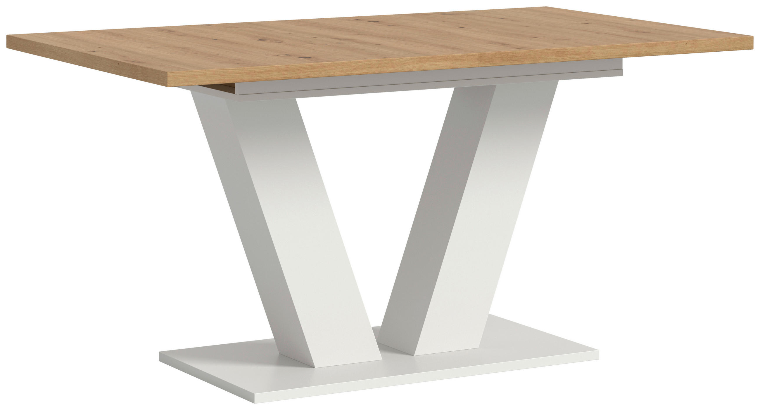 AUSZIEHTISCH Eiche Artisan rechteckig  ausziehbar  - Eiche Artisan/Weiß, Trend, Holzwerkstoff (150-190/76/90cm)