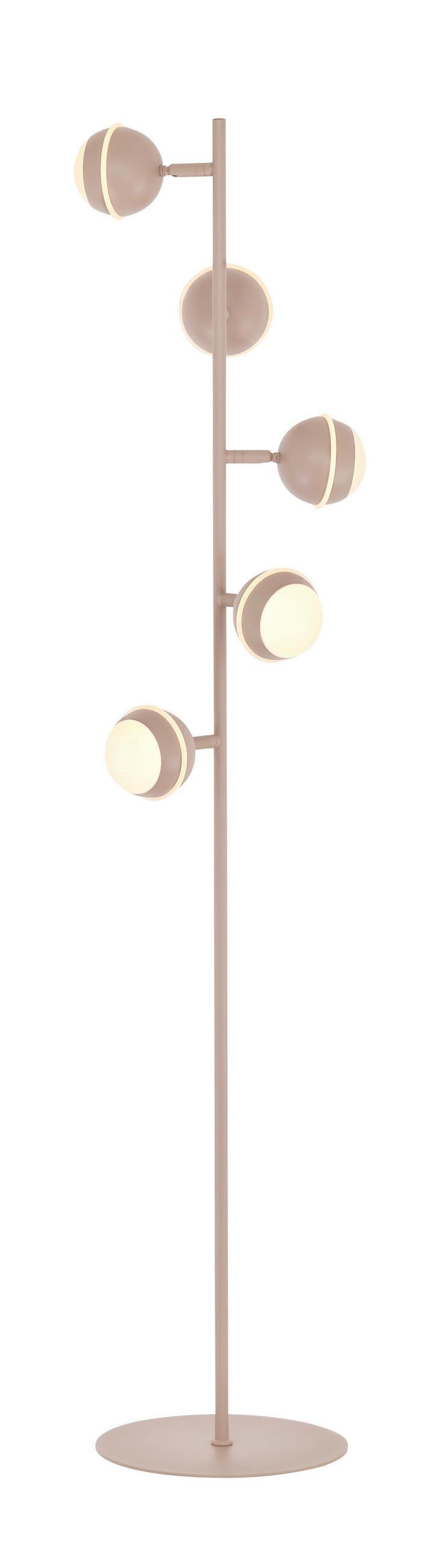 LED-STEHLEUCHTE Biarritz 25/140/25 cm  - Sandfarben/Schwarzchrom, Design, Kunststoff/Metall (25/140/25cm)