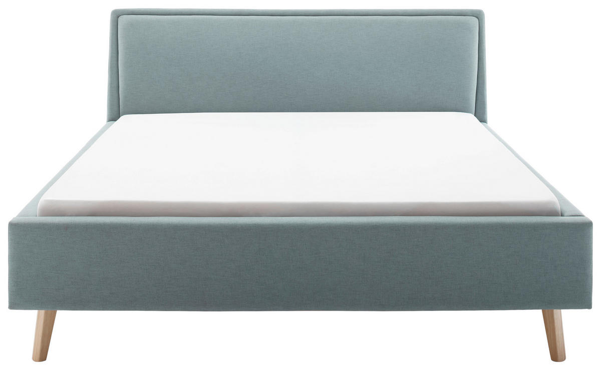 POLSTERBETT 140/200 cm  in Hellblau  - Blau/Eichefarben, Konventionell, Holz/Textil (140/200cm) - Livetastic