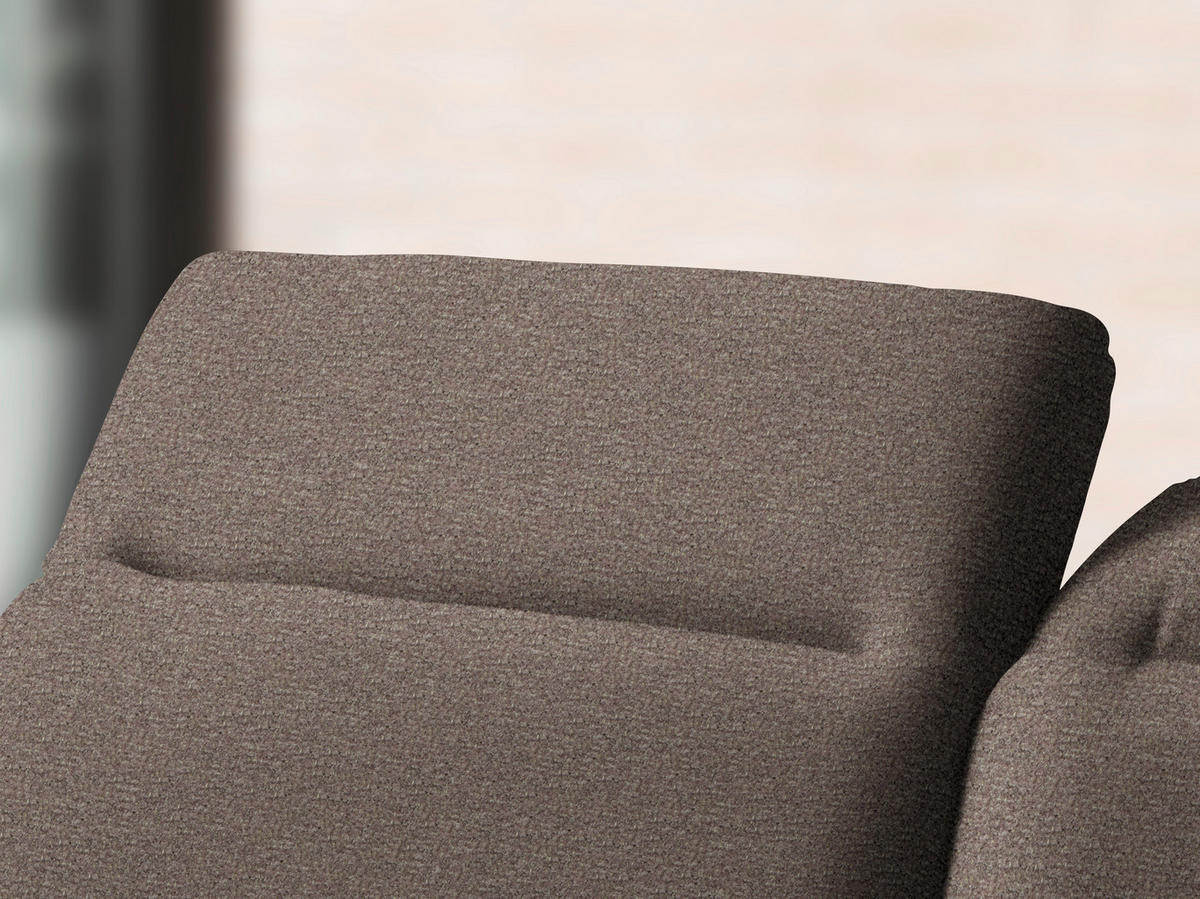 ECKSOFA in Webstoff Graubraun  - Graubraun/Schwarz, Design, Textil/Metall (180/289cm) - Stylife