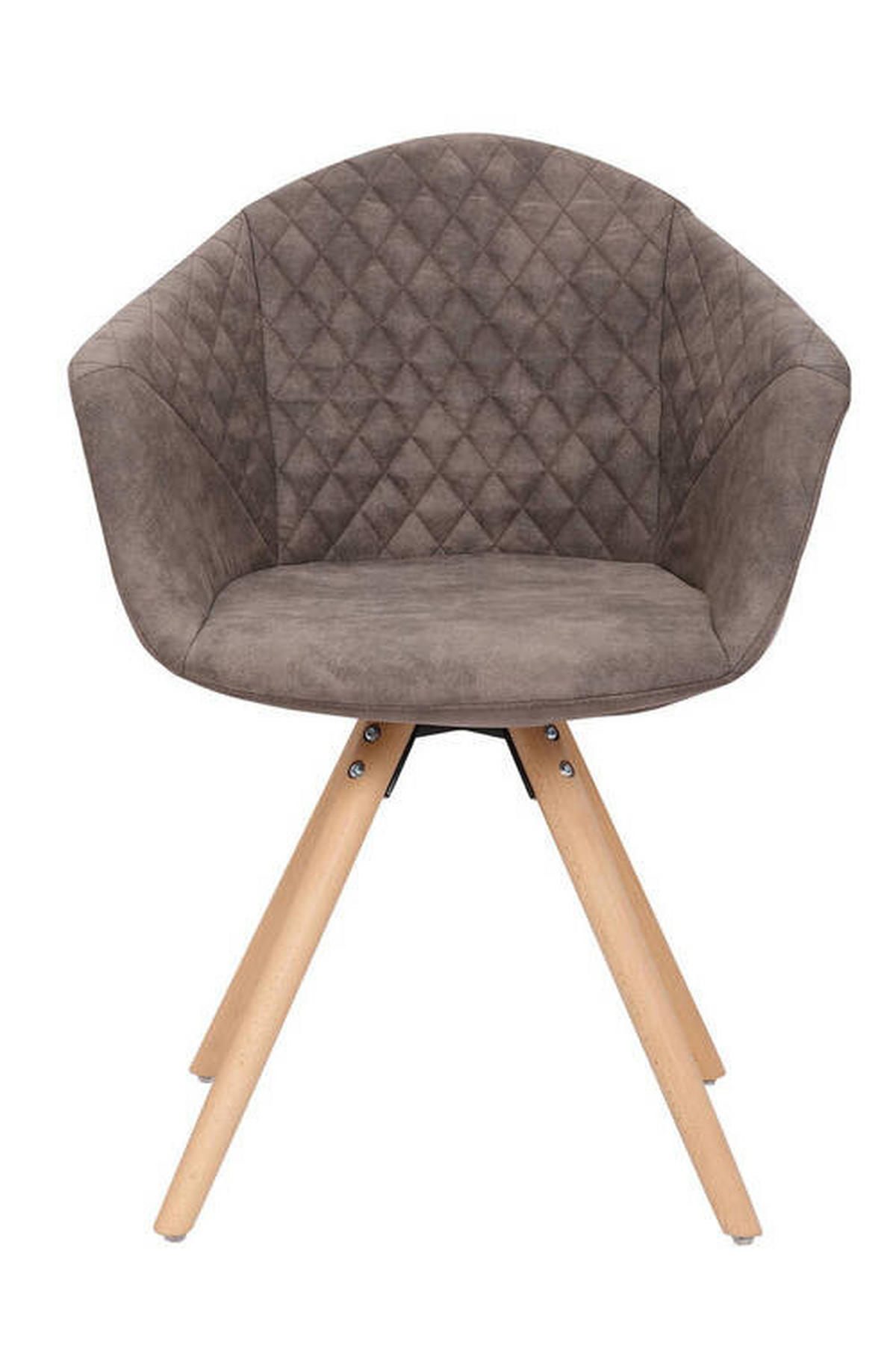 SADA ŽIDLÍ S PODRUČKAMI 2 kusy - šedá/hnědá, Design, dřevo/textil (59/82/55cm)