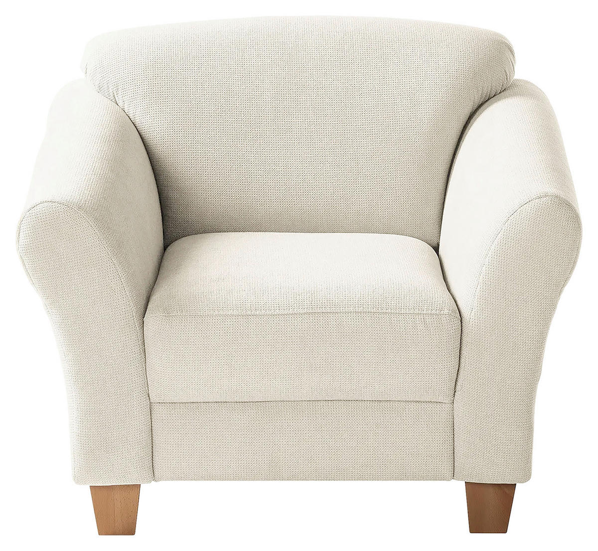 SESSEL in Flachgewebe Creme  - Creme/Naturfarben, Konventionell, Holz/Textil (101/84/89cm) - Sit & More