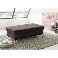 HOCKER Flachgewebe Dunkelbraun  - Dunkelbraun/Silberfarben, KONVENTIONELL, Textil/Metall (133/47/72cm) - Sit & More