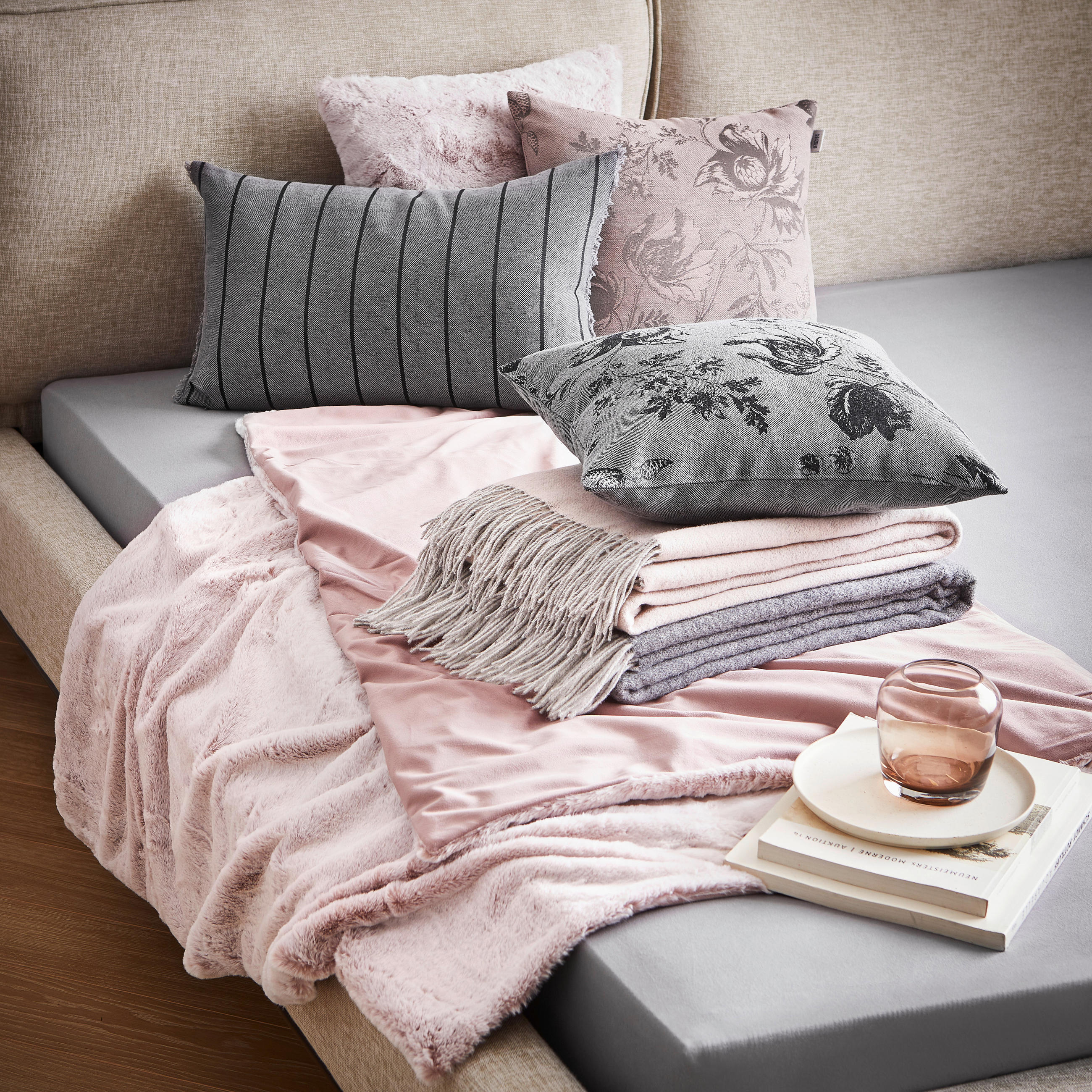 Thumbnail - Schöner Wohnen Kissenhülle Cozy, Rosa, Textil, 45x45 cm, hochwertige Qualität, Wohntextilien, Bezüge, Kissenbezüge