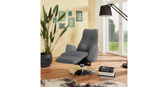 RELAXSESSEL in Textil Hellgrau  - Anthrazit/Hellgrau, Design, Textil/Metall (71/114/84cm) - Johann Jakob