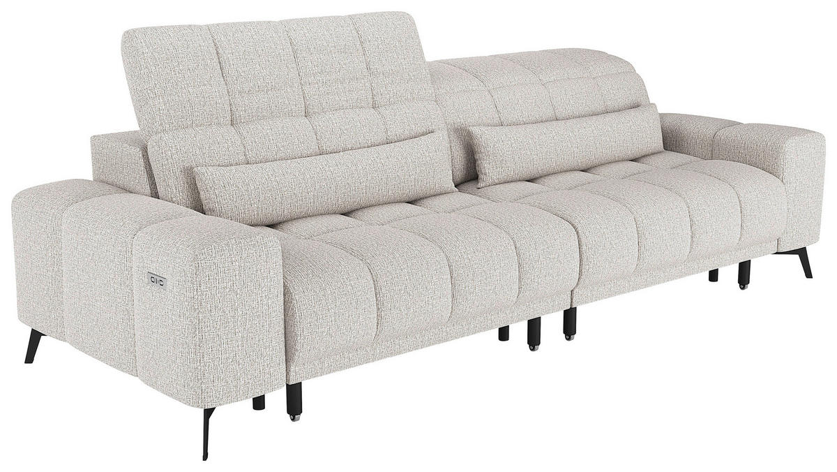 BIGSOFA Chenille Grau  - Schwarz/Grau, MODERN, Textil/Metall (300/112/121cm) - Xora