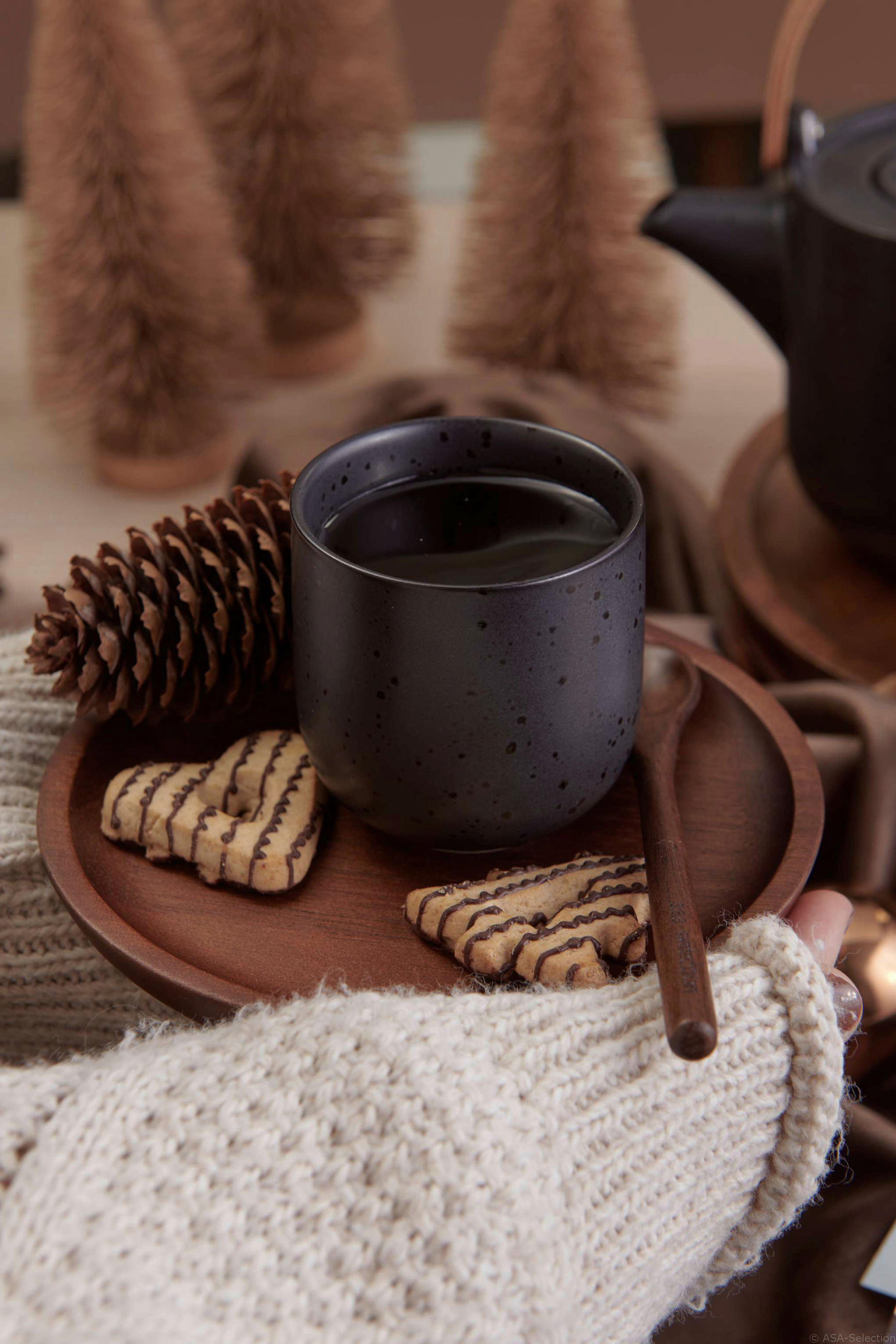 TEETASSE coppa kuro 0,2 l - Schwarz, Design, Keramik (7,5cm) - ASA