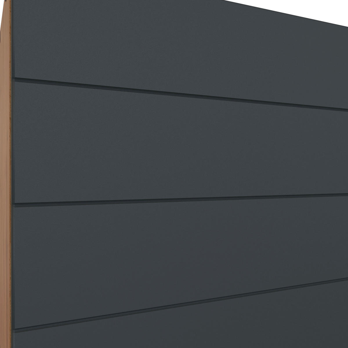 KÜCHENBLOCK 300 cm   in Grau, Eiche Wotan  - Eiche Wotan/Grau, Design, Holzwerkstoff/Metall (300cm) - Held