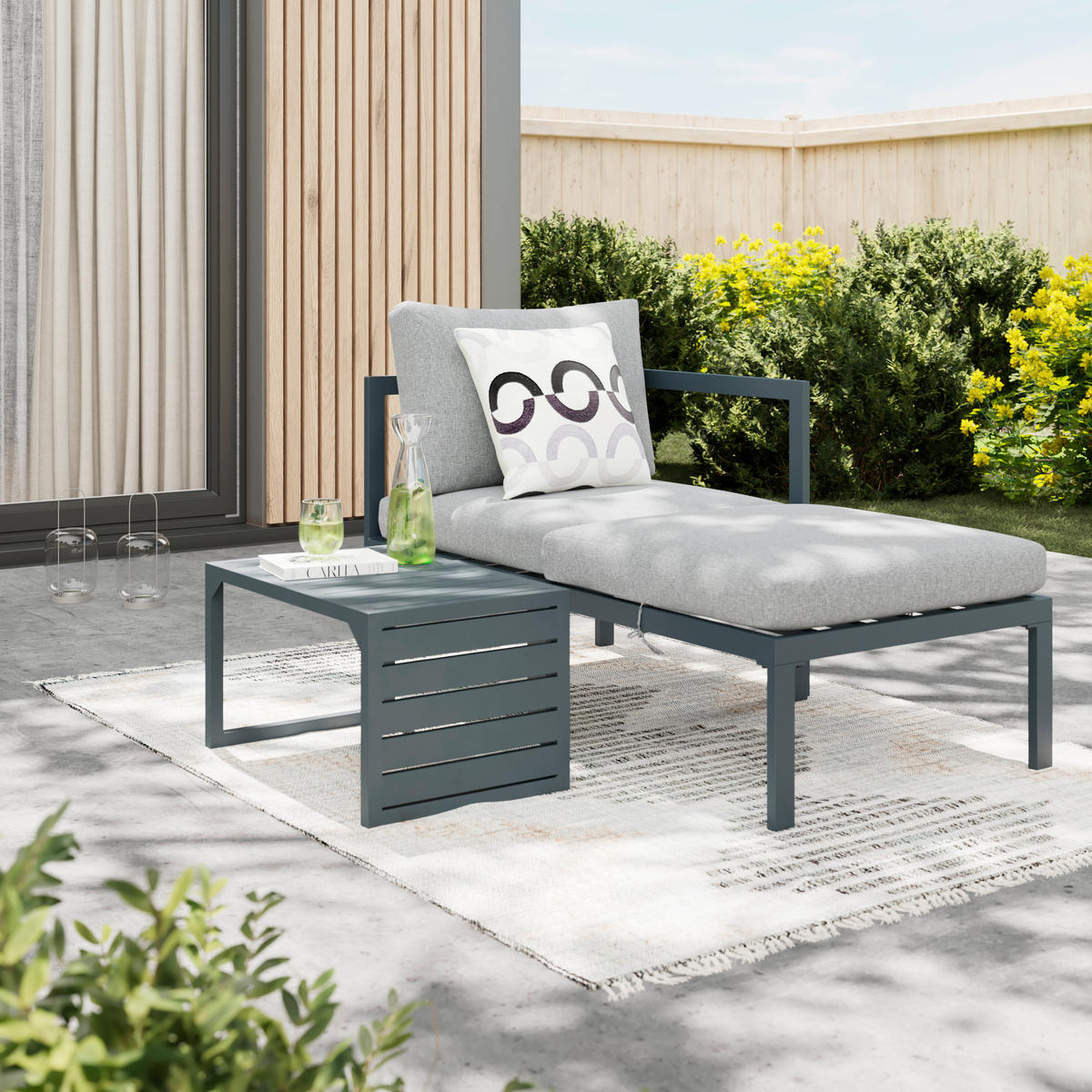 LOUNGETISCH  - Dunkelgrau, MODERN, Metall (60/34/38cm) - Ambia Garden