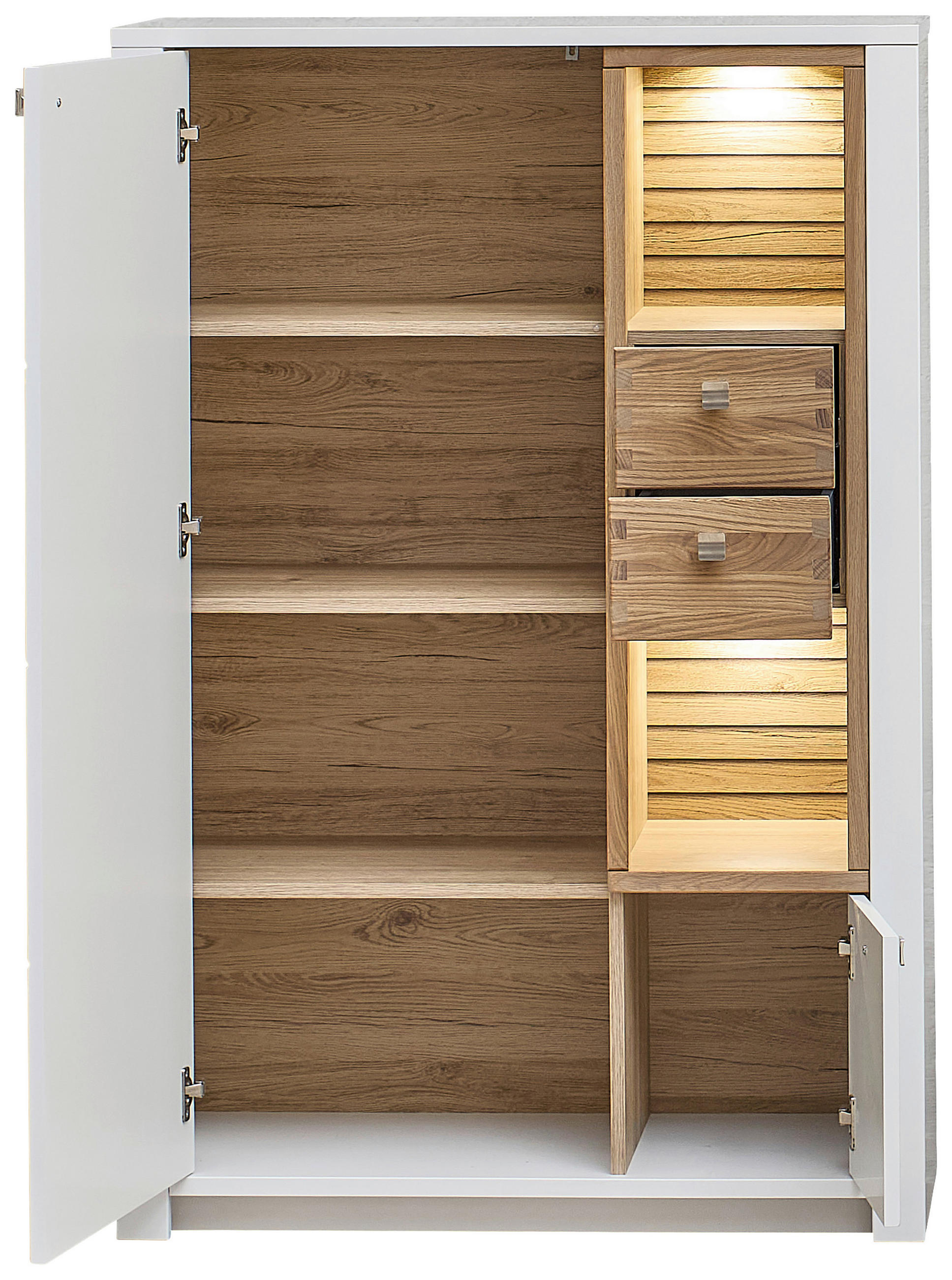 VITRINA,  - bela, Design, leseni material (92/138/41cm) - Hom`in