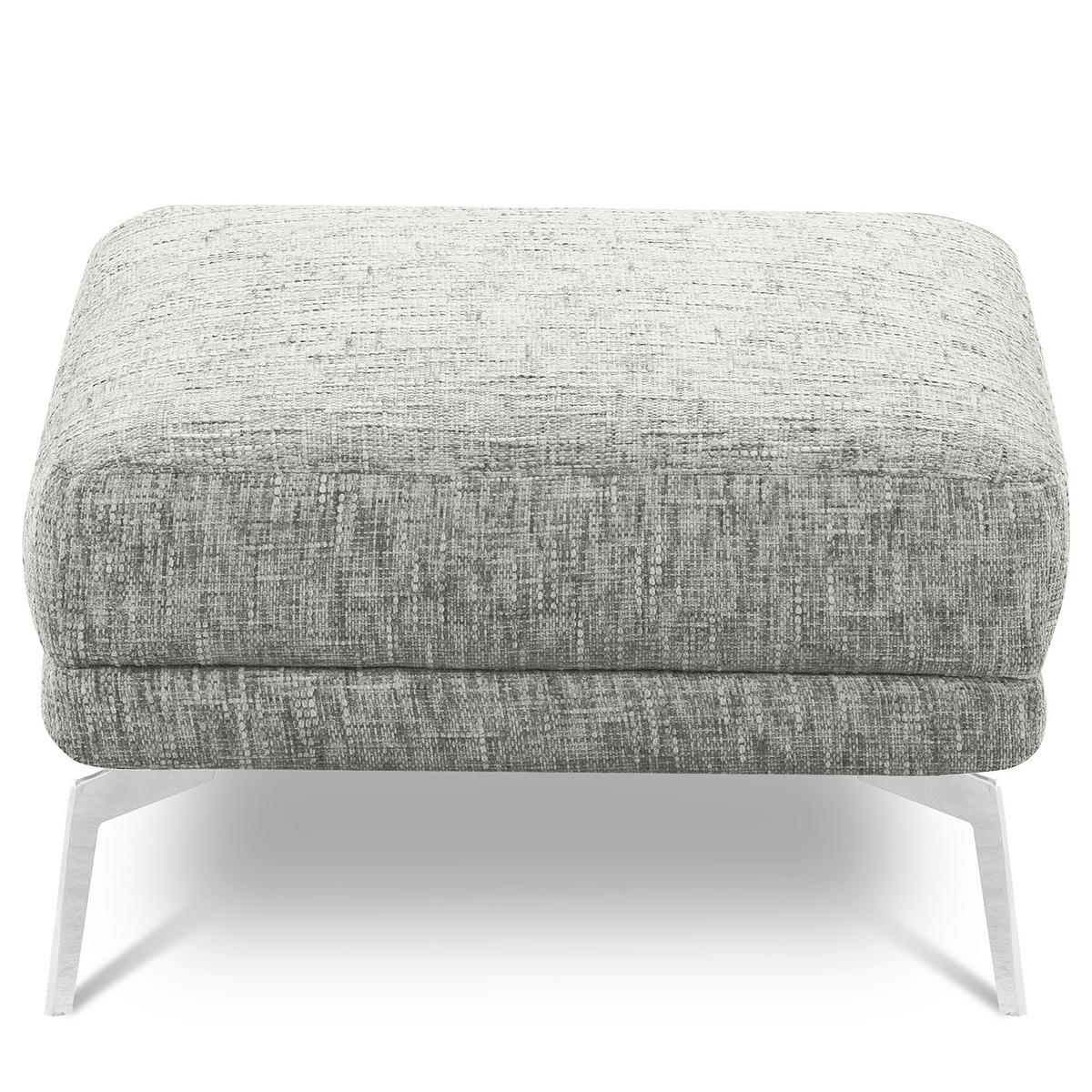 HOCKER Textil Grau  - Chromfarben/Grau, Design, Textil/Metall (96/45/80cm) - P & B