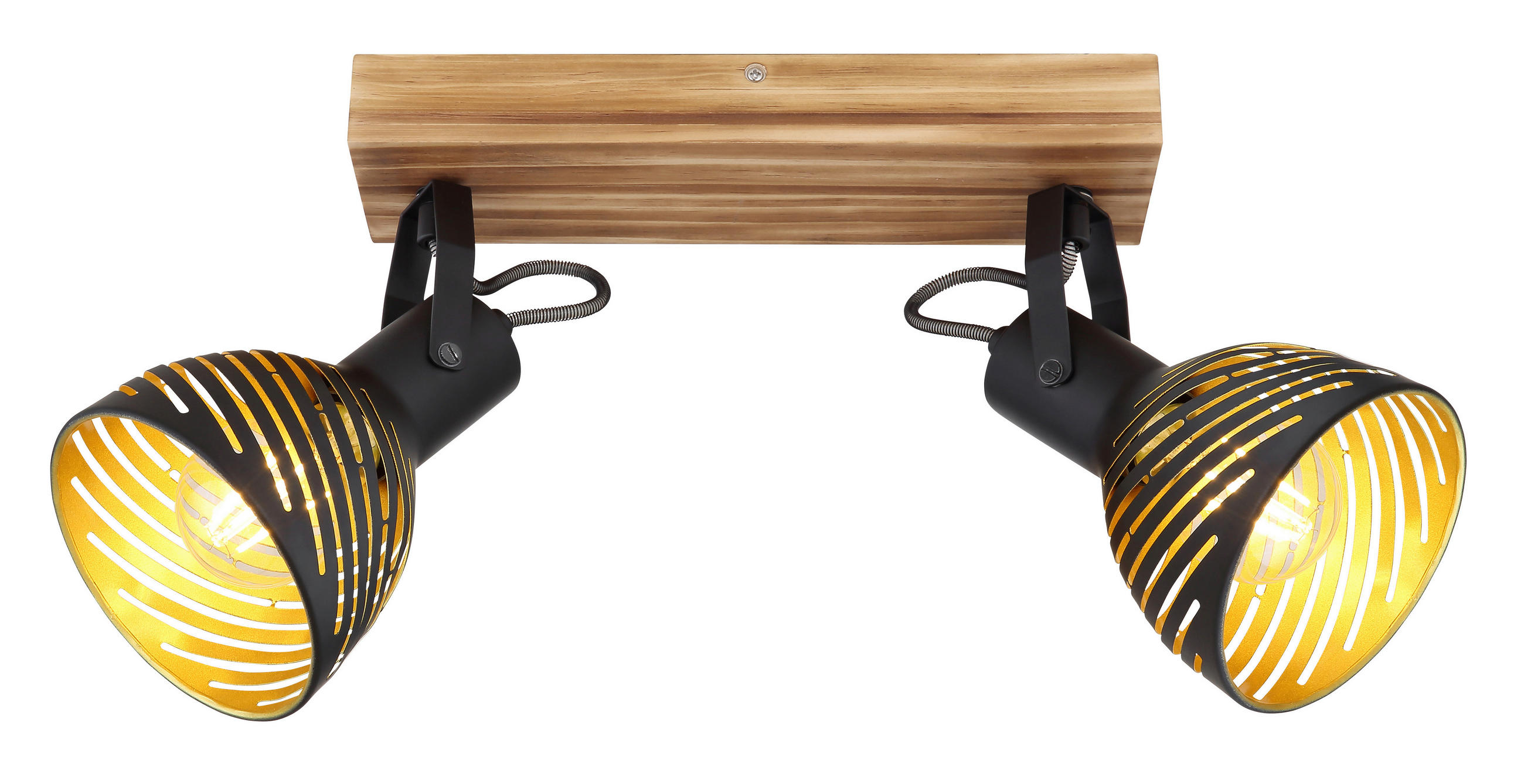 STRAHLER Lenna 30/12,5/25 cm   - Dunkelbraun/Goldfarben, Basics, Holz/Metall (30/12,5/25cm) - Globo
