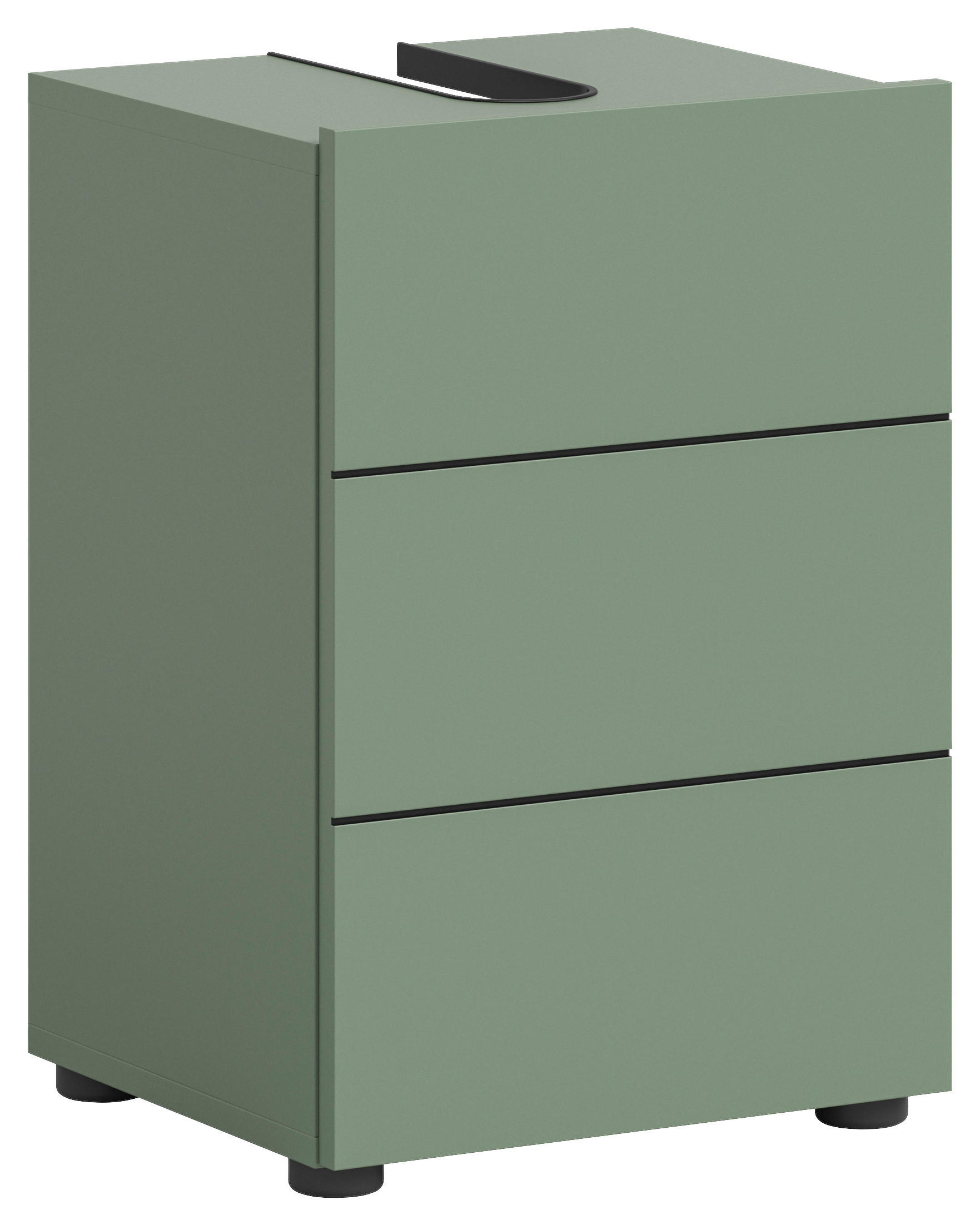 WASCHBECKENUNTERSCHRANK 38/56/34 cm  - Schwarz/Grün, MODERN, Holzwerkstoff/Kunststoff (38/56/34cm) - MID.YOU