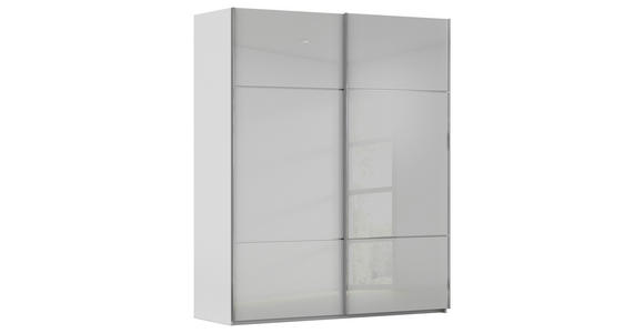 SCHWEBETÜRENSCHRANK  in Grau  - Chromfarben/Grau, KONVENTIONELL, Glas/Holzwerkstoff (181/223/67cm) - Novel