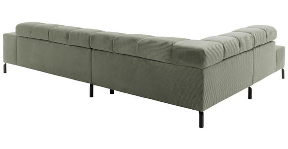 ECKSOFA  in Cord Dunkelgrün  216/321 cm  - Dunkelgrün/Schwarz, Design, Textil/Metall (216/321cm) - Hom`in