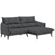 ECKSOFA in Velours Anthrazit  - Anthrazit/Schwarz, Design, Holz/Textil (238/170cm) - Carryhome