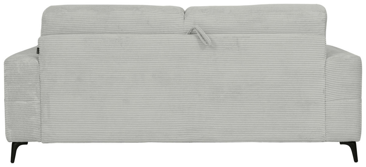 SCHLAFSOFA Cord Hellgrau  - Hellgrau/Schwarz, Design, Textil/Metall (204/89/98cm) - Carryhome