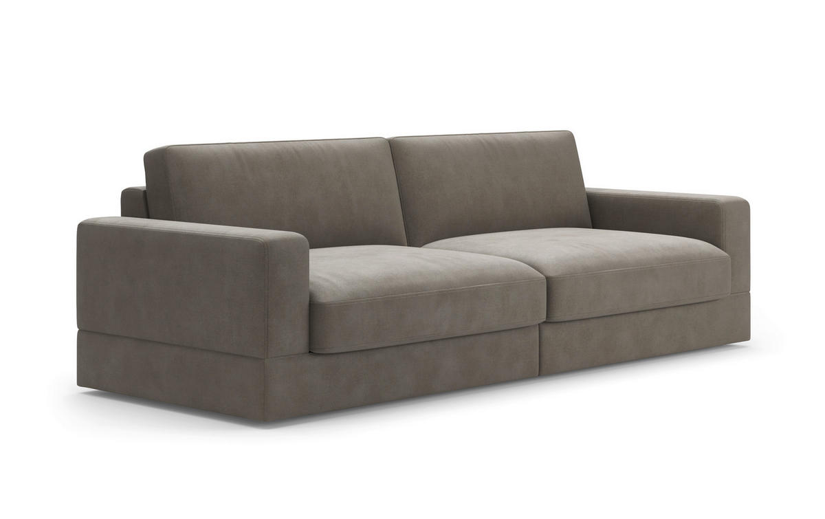 SOFAELEMENT FABIO E Flachgewebe Schlammfarben  - Schlammfarben/Schwarz, MODERN, Kunststoff/Textil (132/87/108cm) - Sit & More