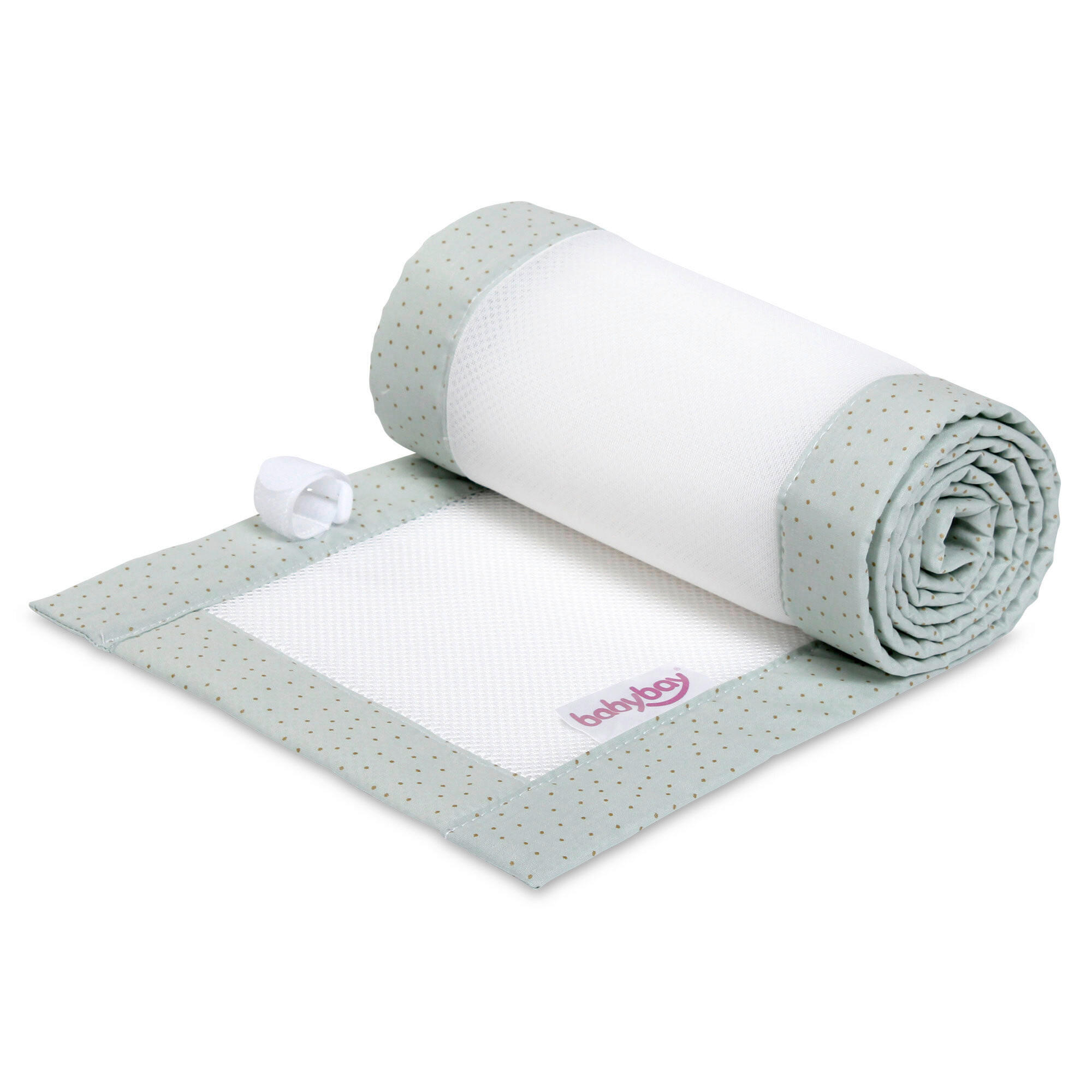 NESTCHEN babybay Nestchen 3D Mesh  - Mintgrün, Basics, Naturmaterialien (200/24/2cm) - Tobi
