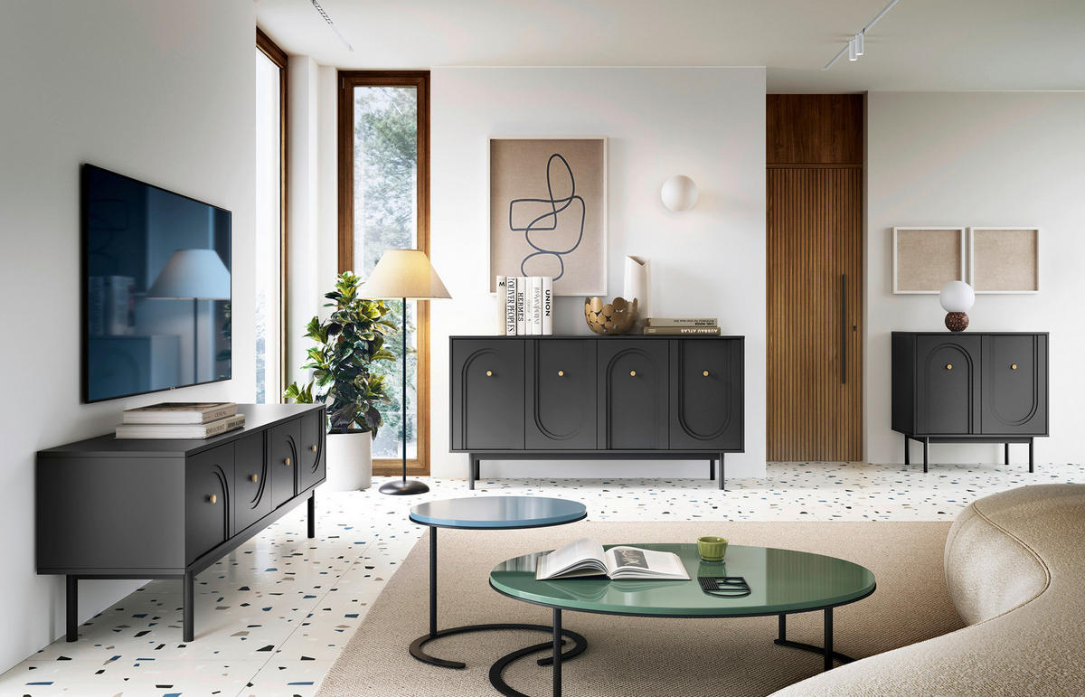 SIDEBOARD Majuro  in 79/82/39 cm  - Kaschmir/Goldfarben, LIFESTYLE, Holzwerkstoff/Metall (79/82/39cm) - MID.YOU