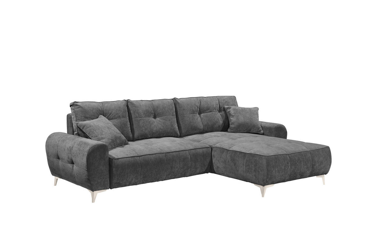 ECKSOFA Webstoff Anthrazit  - Kaschmir/Anthrazit, Modern, Kunststoff/Textil (284/191cm) - MID.YOU