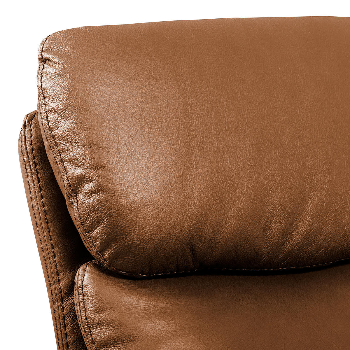 RELAXSESSEL in Leder Cognac  - Cognac/Schwarz, Design, Leder/Metall (77/107/88cm) - Livetastic