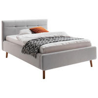 POLSTERBETT 140/200 cm  Hellgrau  - Birkefarben/Buchefarben, Konventionell, Holz/Textil (140/200cm) - Boxxx