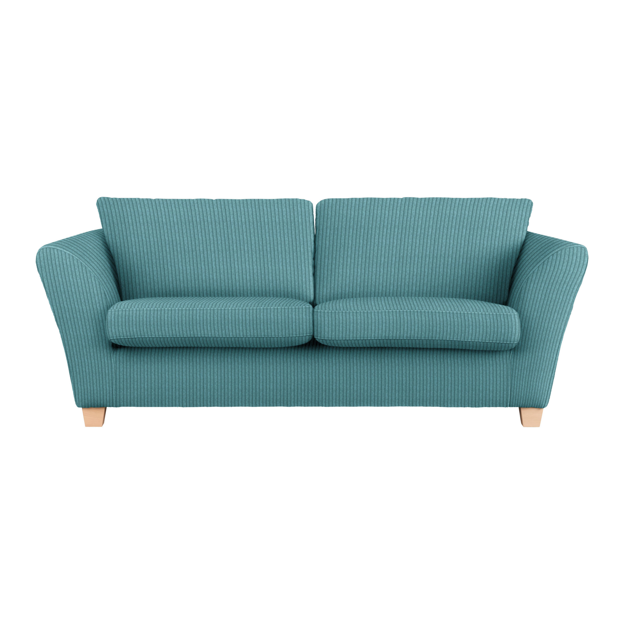 3-SITS SOFFA i manchester petrol  - petrol/naturfärgad, trä/textil (216/70-85/95cm) - MID.YOU