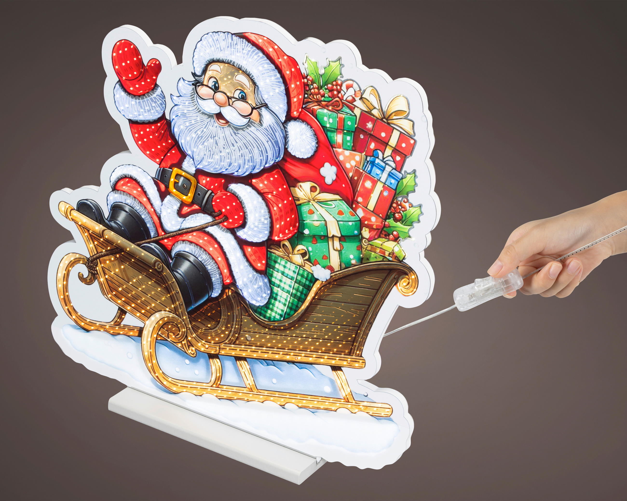 LED KARÁCSONYI FIGURA - többszínű, Basics, műanyag (1.3/57/57cm)
