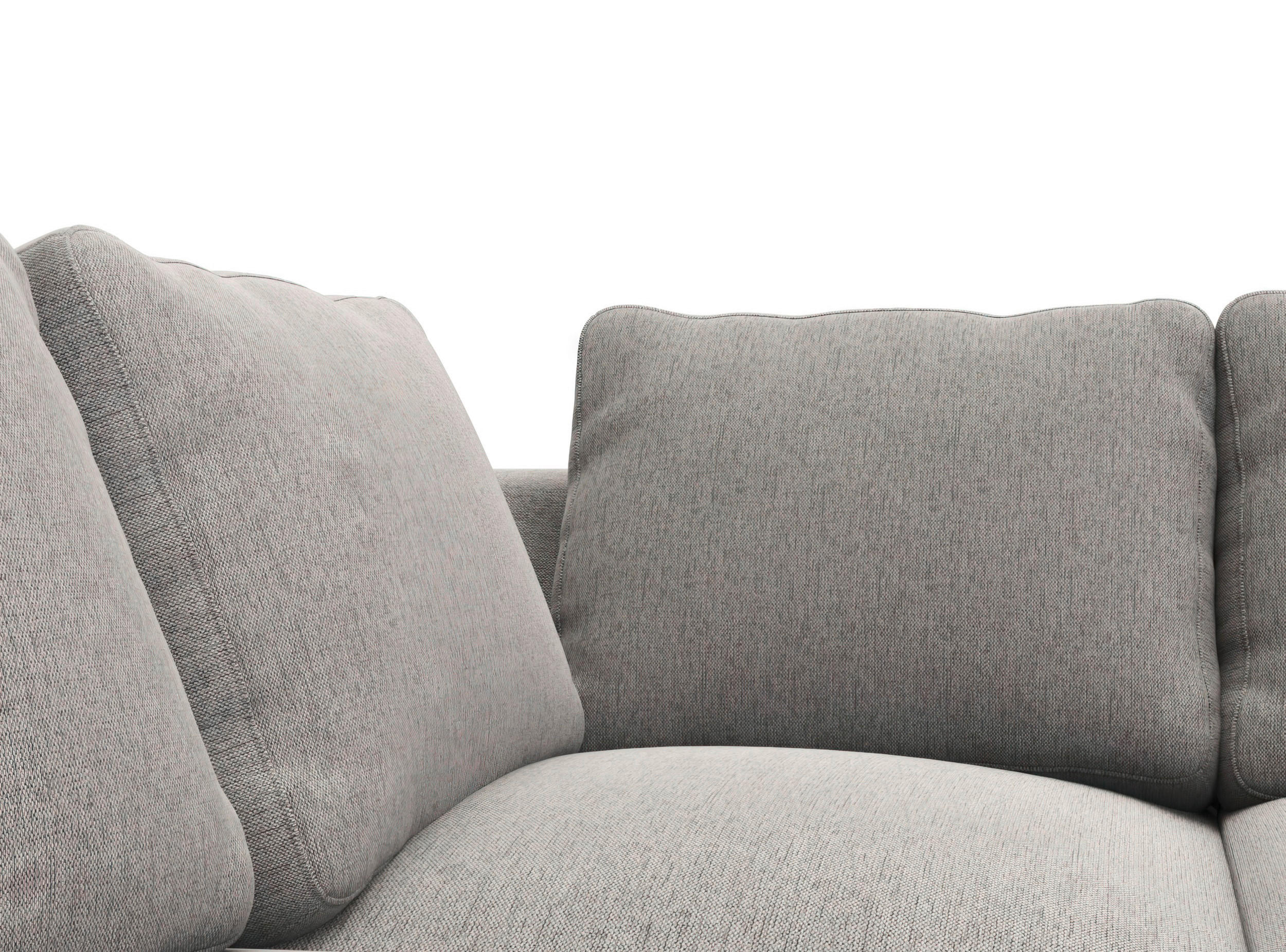 ECKSOFA Grau Webstoff, Flachgewebe  - Schwarz/Grau, Design, Textil/Metall (252/206cm) - Livetastic