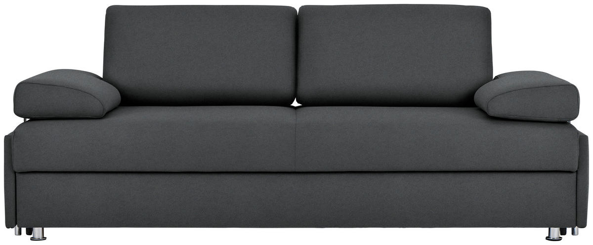 SCHLAFSOFA in Textil Anthrazit  - Chromfarben/Anthrazit, Design, Textil/Metall (212/84/100cm) - Bali